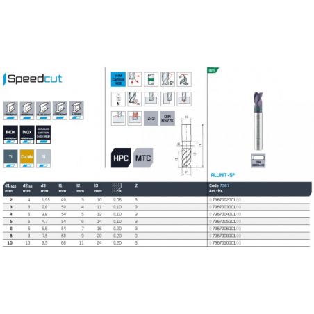Fréza SK válcová čelní krátká SPEEDCUT Uni 7367 - MAYKESTAG
