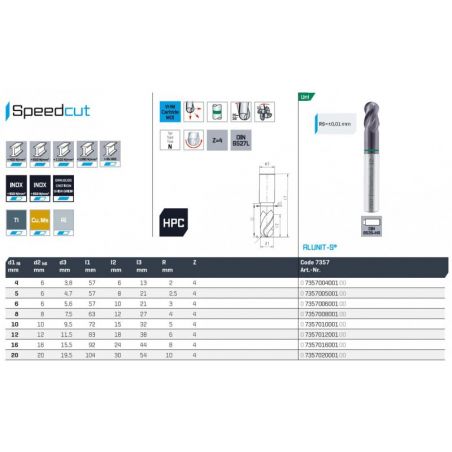 Fréza SK válcová kopírovací dlouhá SPEEDCUT Uni 7357 - MAYKESTAG