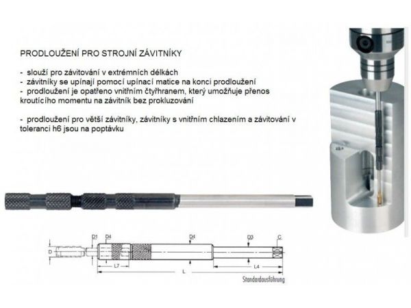 Prodloužení pro strojní závitníky (L 230mm) - SARTORIUS