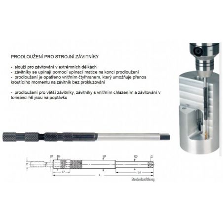 Prodloužení pro strojní závitníky (L 230mm) - SARTORIUS