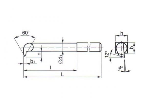 Soustružnický nůž - z rychlořezné oceli - na...