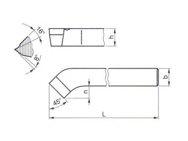 Soustružnický nůž - z rychlořezné oceli ubírací...