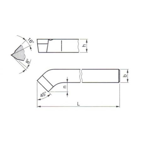 Soustružnický nůž - z rychlořezné oceli ubírací ohnutý
