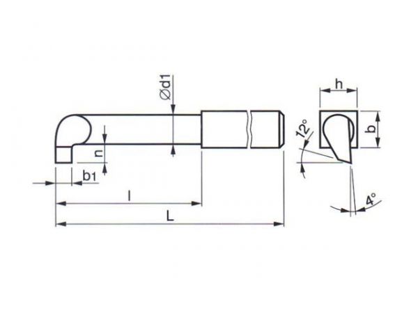 Soustružnický nůž - z rychlořezné oceli vnitřní...