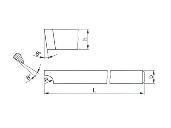Soustružnický nůž - z rychlořezné oceli zaoblovací