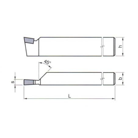 Soustružnický nůž - zapichovací, levý