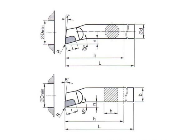 Soustružnický nůž - s pájenou destičkou z SK...