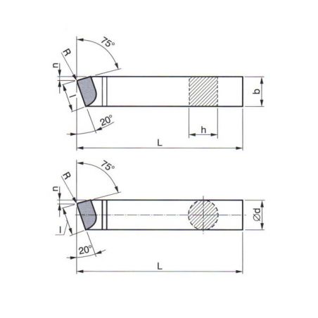 Soustružnický nůž - s pájenou destičkou z SK ubírací přímý
