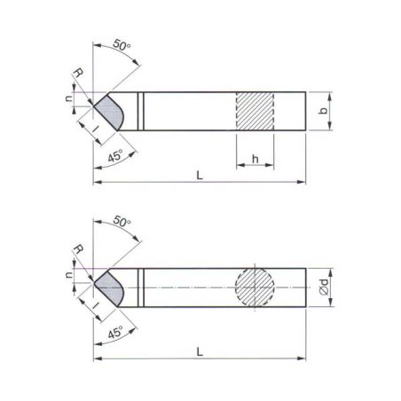 Soustružnický nůž - s pájenou destičkou z SK ubírací přímý