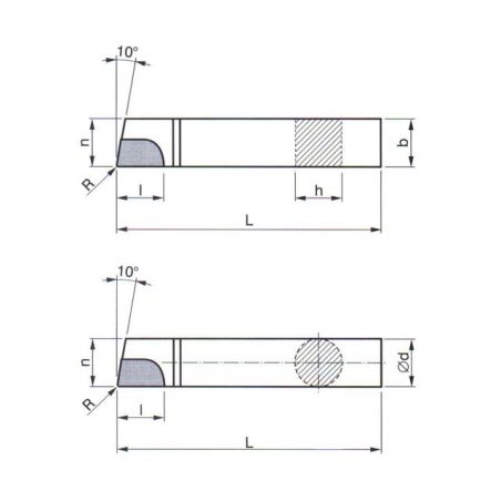 Soustružnický nůž - s pájenou destičkou z SK ubírací stranový