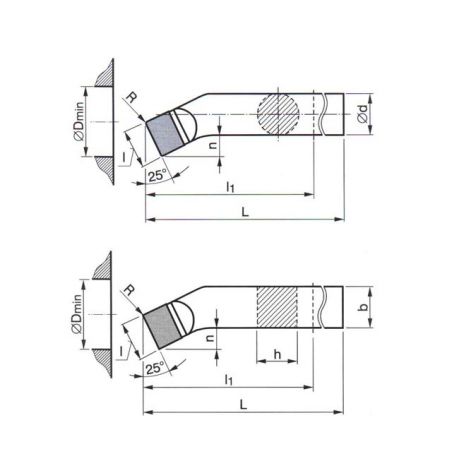 Soustružnický nůž - s pájenou destičkou z SK ubírací vnitřní