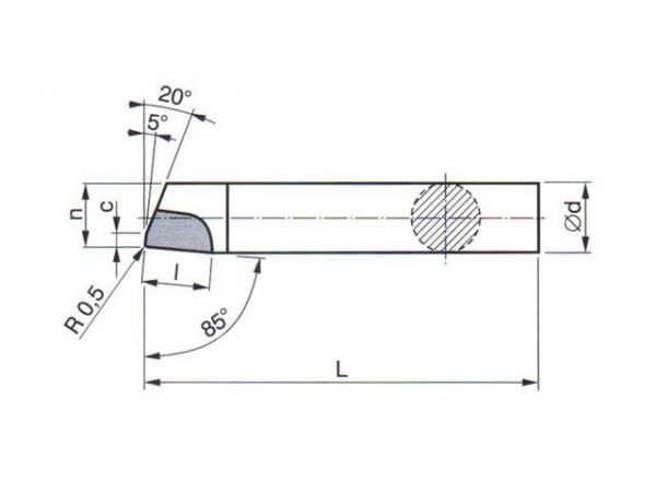 Soustružnický nůž - s pájenou destičkou z SK...