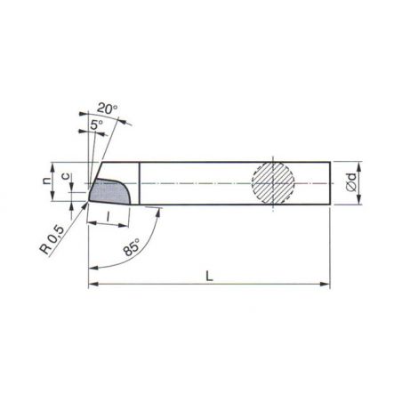Soustružnický nůž - s pájenou destičkou z SK vyvrtávací kolmý