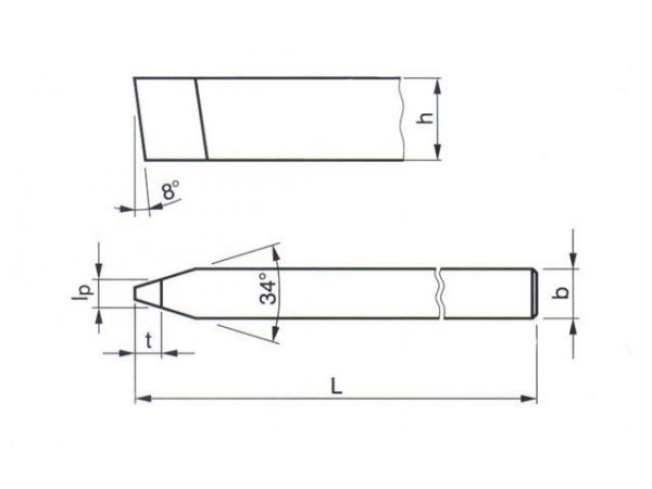 Soustružnický nůž -  na klínové drážky řemenic