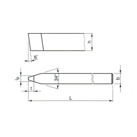 Soustružnický nůž -  na klínové drážky řemenic