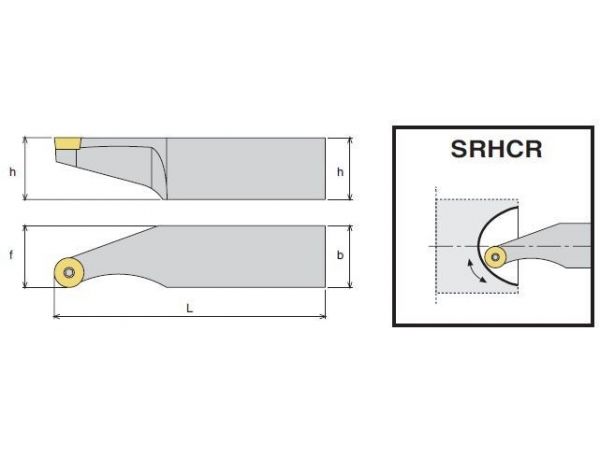 Soustružnický nůž - pro obrábění pístů - pravý...