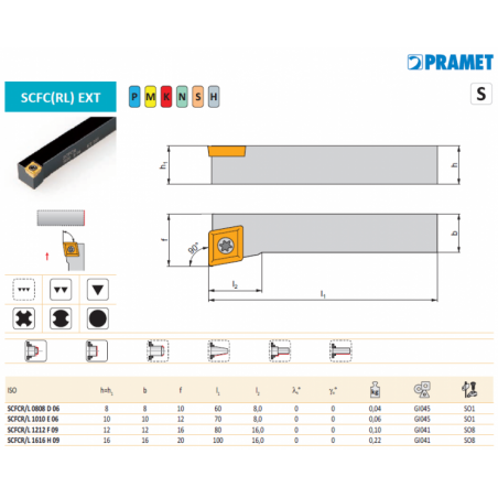 Soustružnický nůž - pro vnější soustružení - PRAMET