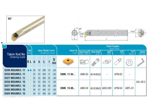 Soustružnický nůž - pro vnitřní soustružení -...