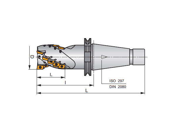 Válcová fréza s břity ve šroubovici DIN2080...