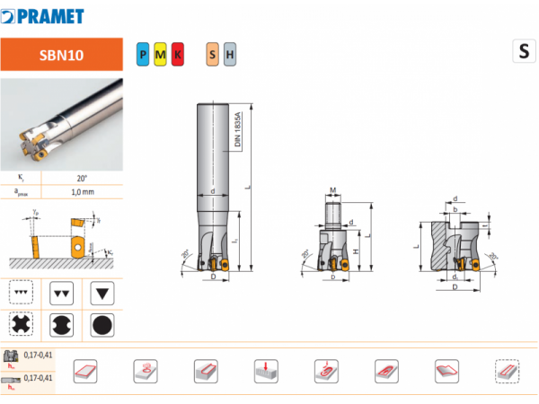Modulární stopková fréza FHC SBN 10 - PRAMET