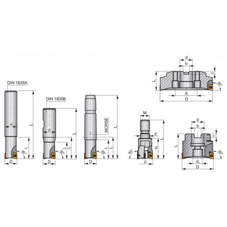 Modulární fréza FORCE AD (H4) 32A3R043M16-SAD16E-C - PRAMET