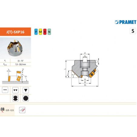 Fréza pro frézování úkosů J(T)-SXP16 - PRAMET