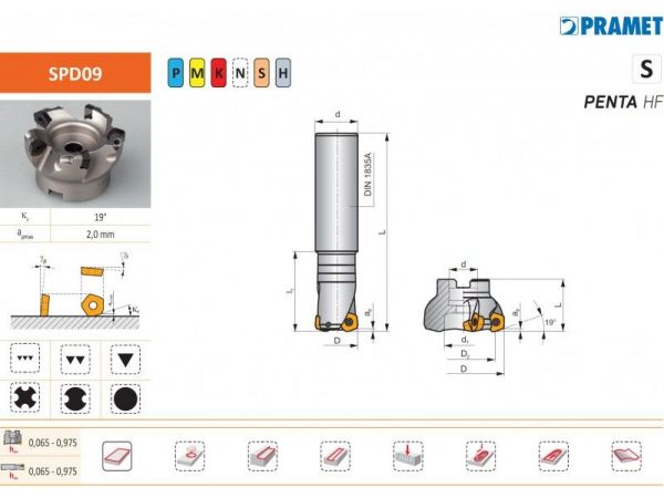 Nástrčná fréza PENTA HF SPD 09 - PRAMET