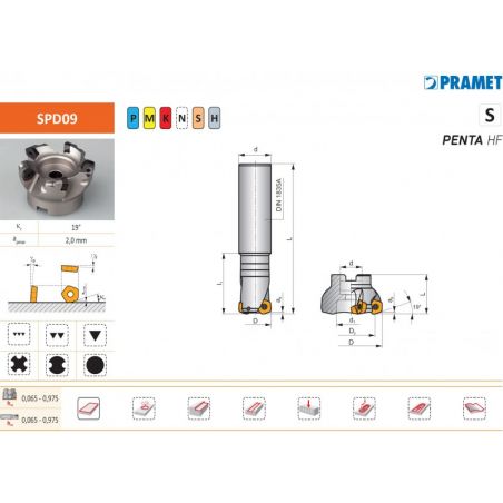 Nástrčná fréza PENTA HF SPD 09 - PRAMET