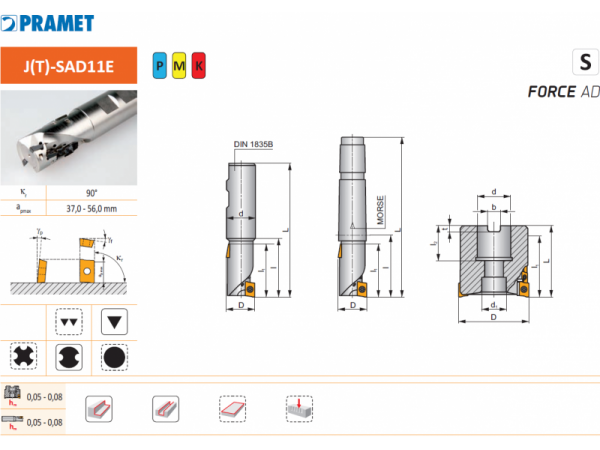 Hrubovací válcová fréza 50T03R-S90AD11E37-C PRAMET