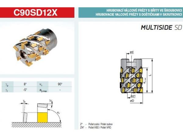 Hrubovací válcová fréza C90SD - PRAMET
