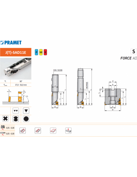 Hrubovací válcová fréza Morse SAD 11E - PRAMET