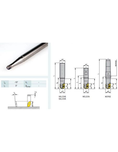 Kopírovací fréza Weldon L2-SZP - PRAMET