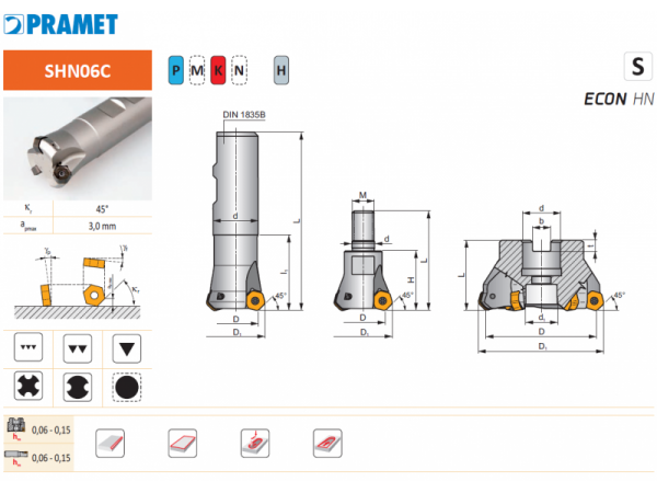 Nástrčná fréza rovinná SHN 06C - PRAMET