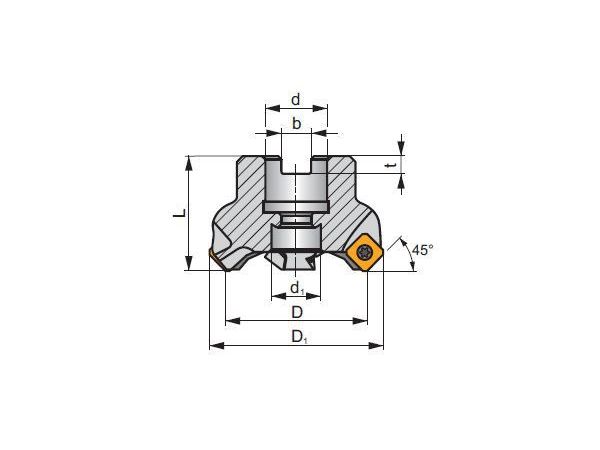 Čelní nástrčná fréza pozitivní SSE09 - PRAMET