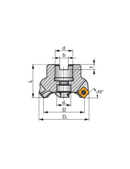 Čelní nástrčná fréza pozitivní SSE09 - PRAMET
