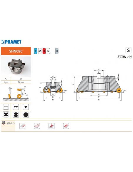 Čelní fréza SHN09C - PRAMET