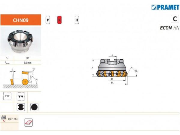 Čelní fréza SHN09 - PRAMET