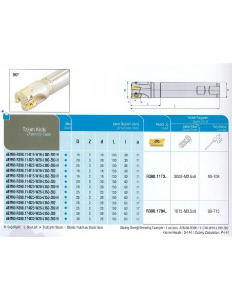 Stopková fréza do rohu AEM90-R390 - AKKO