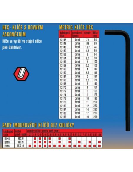 Klíč imbus prodloužený bez kuličky - BONDHUS