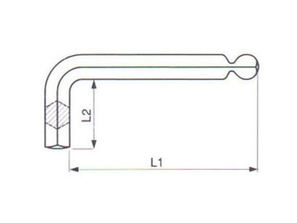 Klíč imbusobvý šestihranný, prodloužený s...