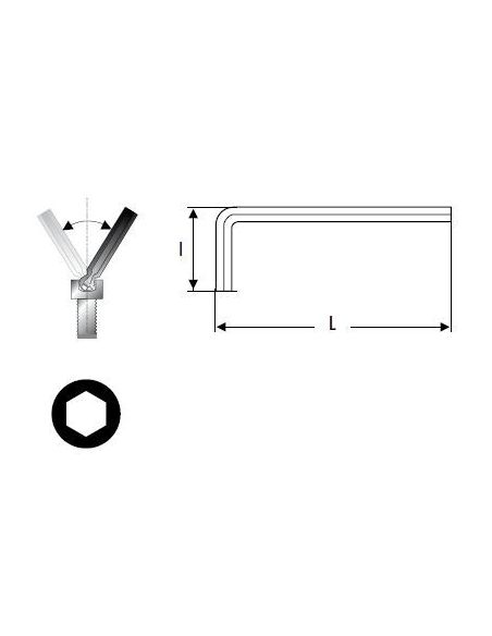 Klíč zástrčný šestihranný s kuličkou, prodloužený, palcový - TONA EXPERT