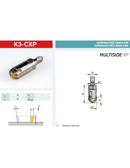 Kopírovací fréza modulární MULTISIDE K3-CXP - PRAMET