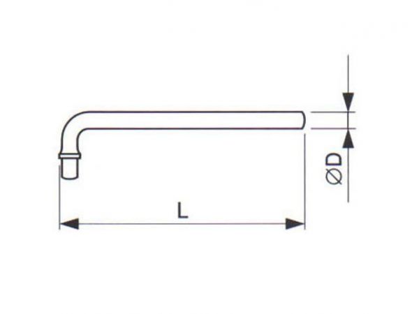 Rukojeť - ohnutá 200mm - 1/2" -  TONA