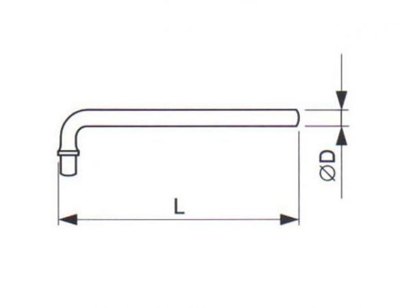 Rukojeť ohnutá - se čtyřhranem -R 3/8-1166 - TONA