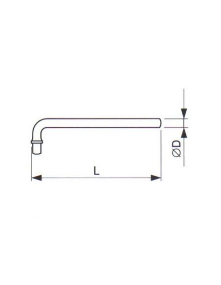 Rukojeť ohnutá - se čtyřhranem -R 3/8-1166 - TONA
