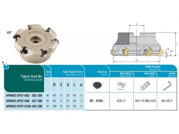 Nástrčná fréza AFM43C - AKKO