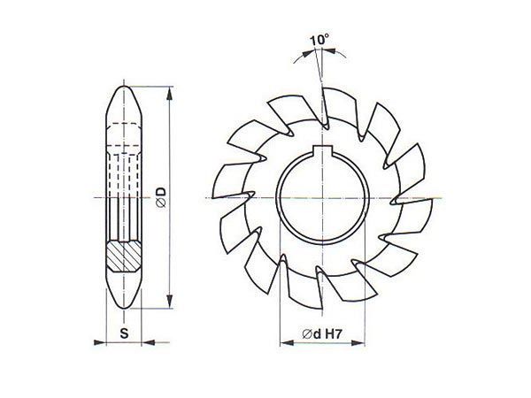 Kotoučová fréza na ozubení řetězových kol - 222712