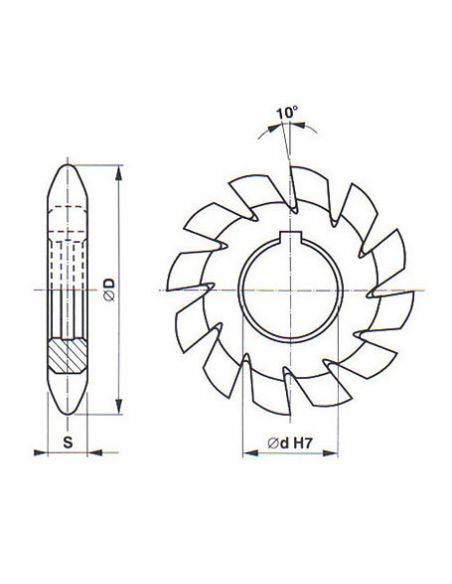 Kotoučová fréza na ozubení řetězových kol - 222712
