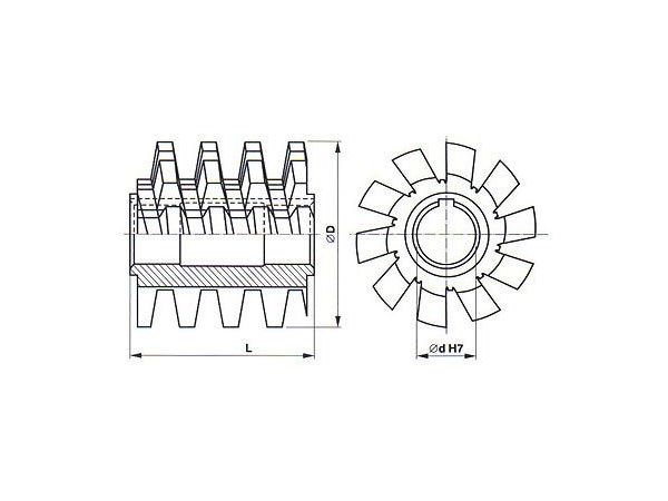 Odvalovací fréza válcová na ozubená kola - 222551
