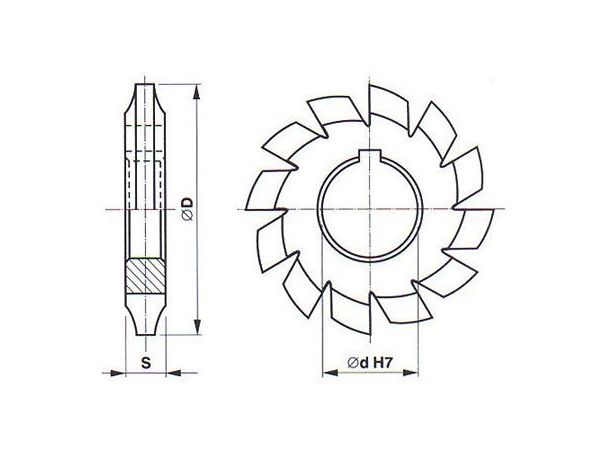 Tvarová kotoučová fréza na evolventní ozubení...